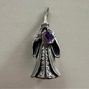 Rare Perth Pewter Wizard Figurine Crystal Ball Signed RAY LAMB